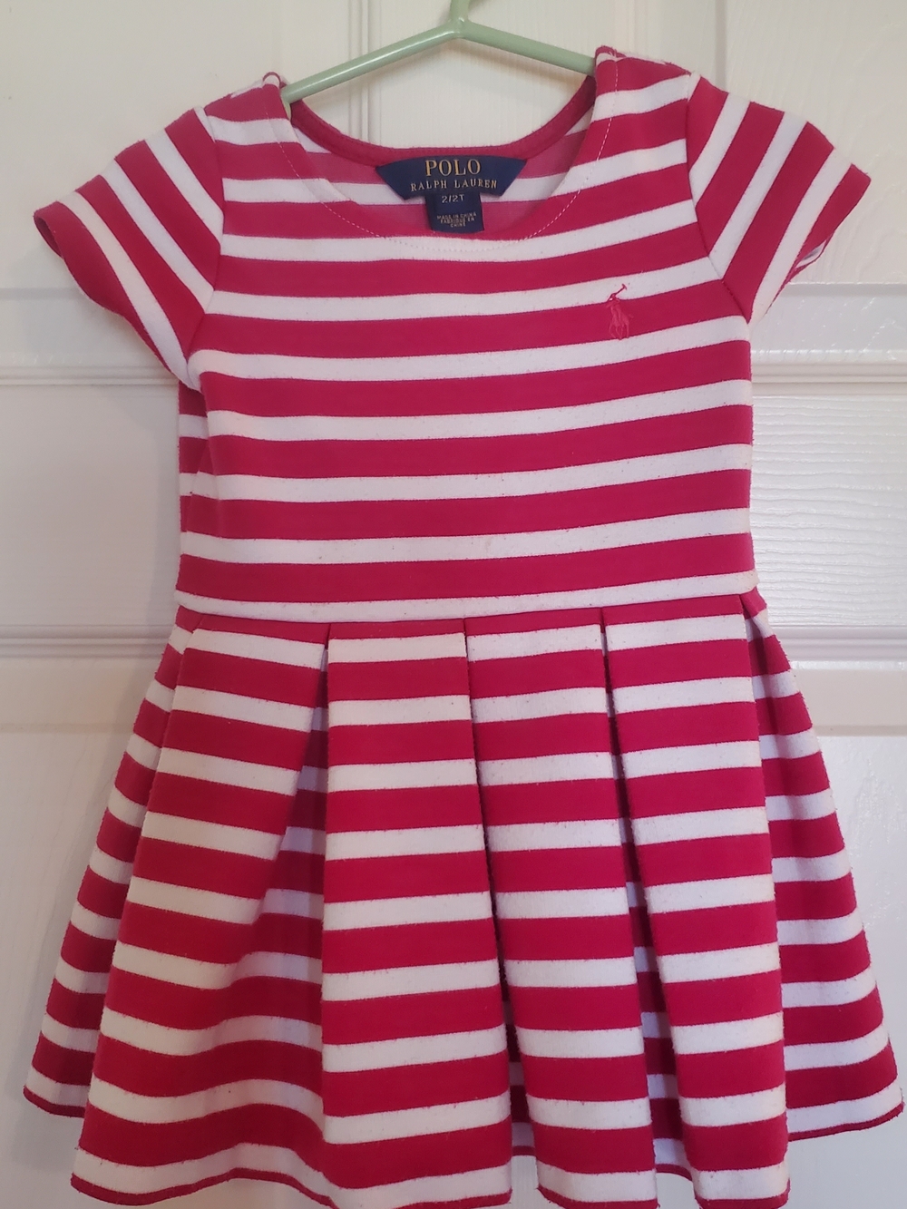 Polo by Ralph Lauren Red & White Striped Toddler Fit-and-Flare Dress